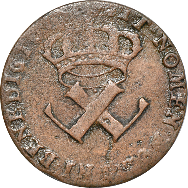French Colonies - La Rochelle Mint 1721, 1722, and 1767  9 deniers, as described