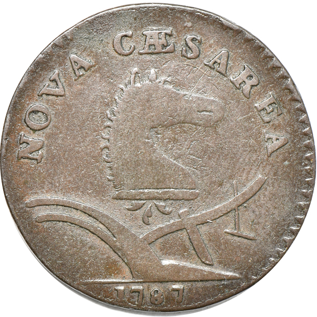 Four Colonials:  One 1786 New Jersey, two 1787 New Jersey, and a Massachusetts 1/2 cent