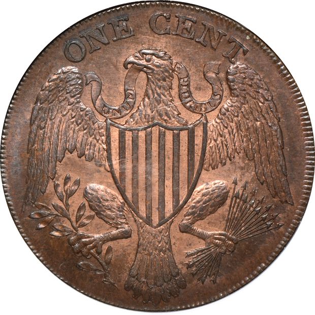 1791 Large Eagle (Date On Obv) cent NGC MS-65 RB