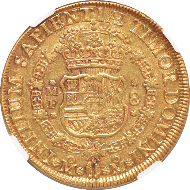 Mexico - 1741-MO MF 8 escudos - NGC AU-55