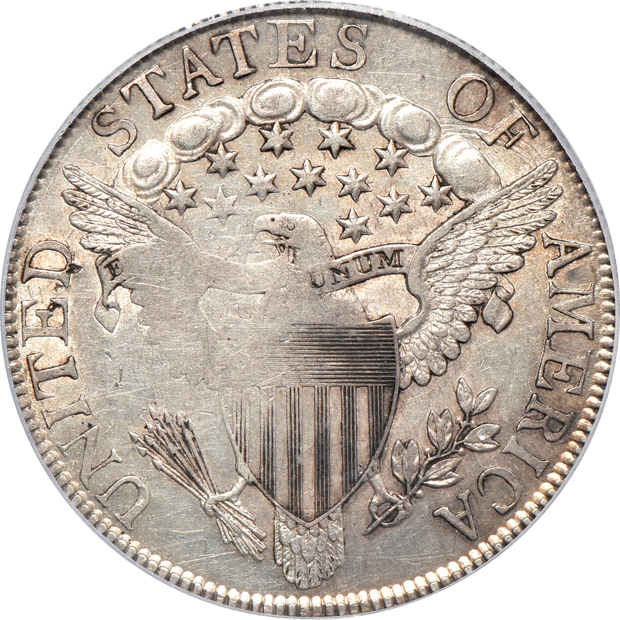 1806 Pointed 6, Stem PCGS AU-53