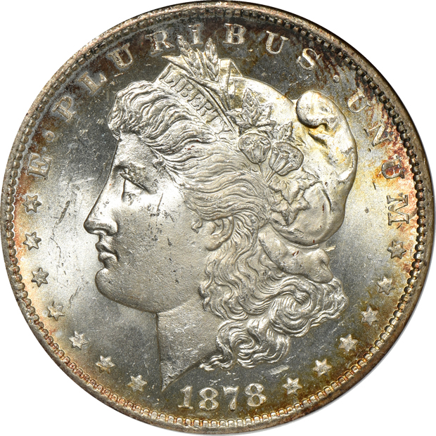 Nine certified Morgan silver dollars with VAM attribution