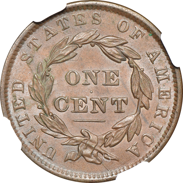 1806 Draped Bust half-dollar Fine details/cleaned, and an 1837 large cent MS-61 BN, both NGC