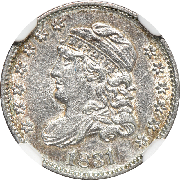 1831 half-dime AU details/cleaned, and a 1903-S Barber dime XF details/cleaned, both NGC