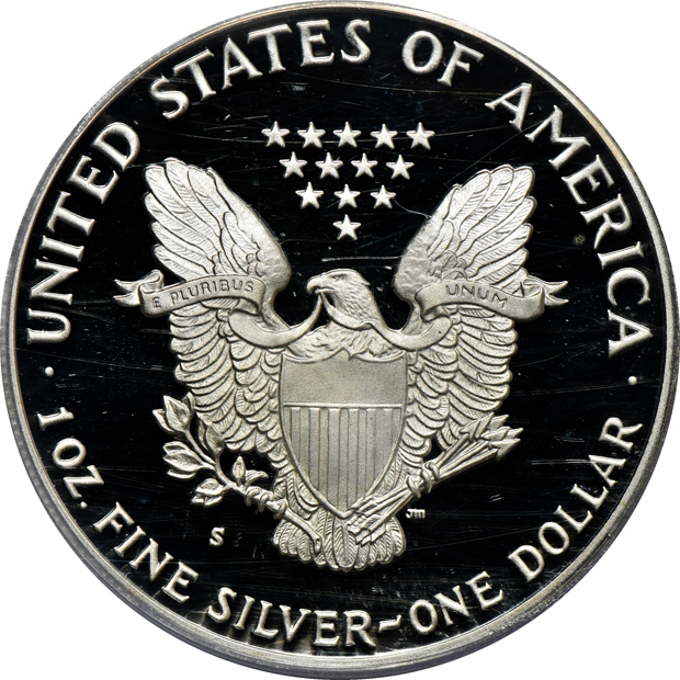 1884-O Morgan silver dollar NGC MS-66, 1893 Morgan silver dollar NGC XF-45, and a 1986 Proof Silver Eagle PCGS PR70DCAM