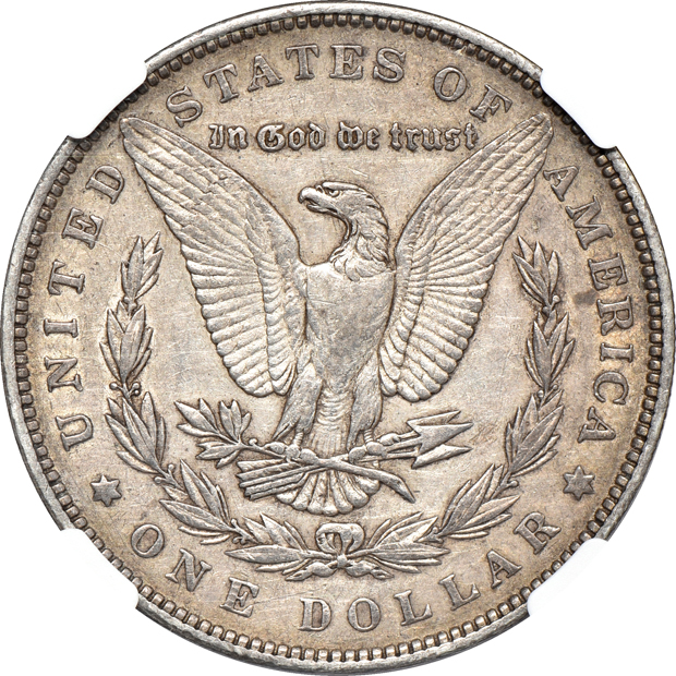 1884-O Morgan silver dollar NGC MS-66, 1893 Morgan silver dollar NGC XF-45, and a 1986 Proof Silver Eagle PCGS PR70DCAM