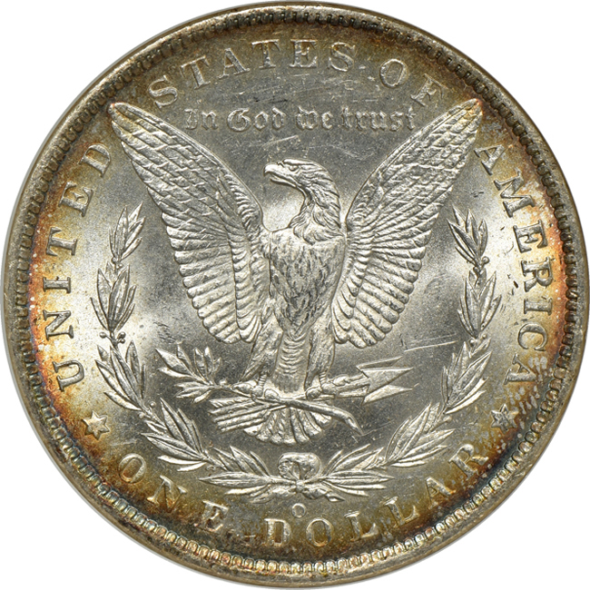 1886-O NGC MS-63 (no line) CAC