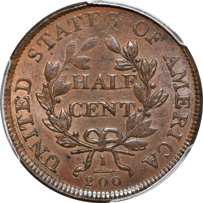 1806 Large 6, Stems PCGS AU-58