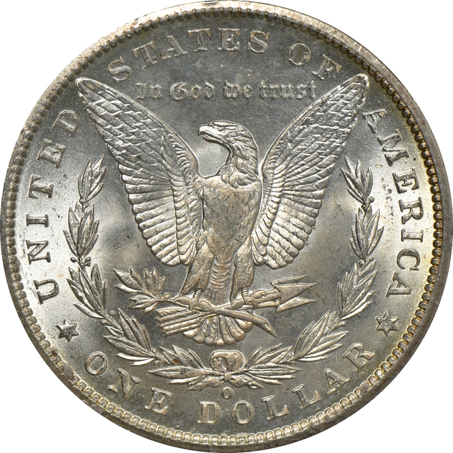 Four Morgan silver dollars certified MS-66 by PCGS (three CAC)