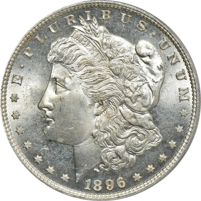 Four Morgan silver dollars certified MS-66 by PCGS (three CAC)