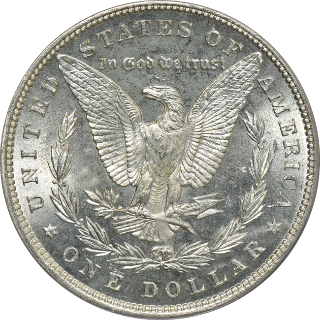 Four Morgan silver dollars certified MS-66 by PCGS (three CAC)