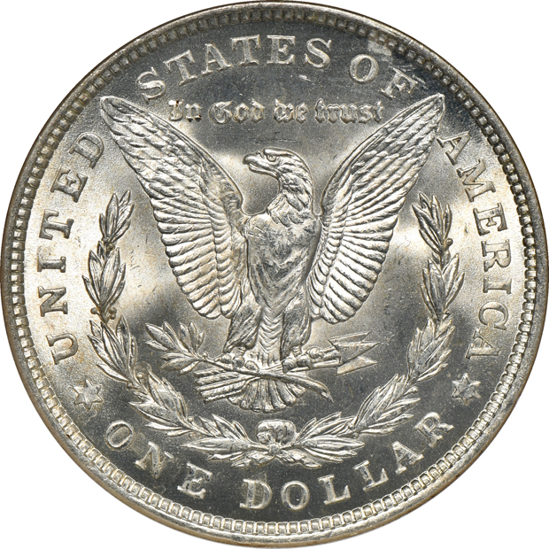 1921 Morgan silver dollar MS-66, and a 1924 Peace silver dollar VAM-1A Bar "D" MS-65 CAC, both NGC