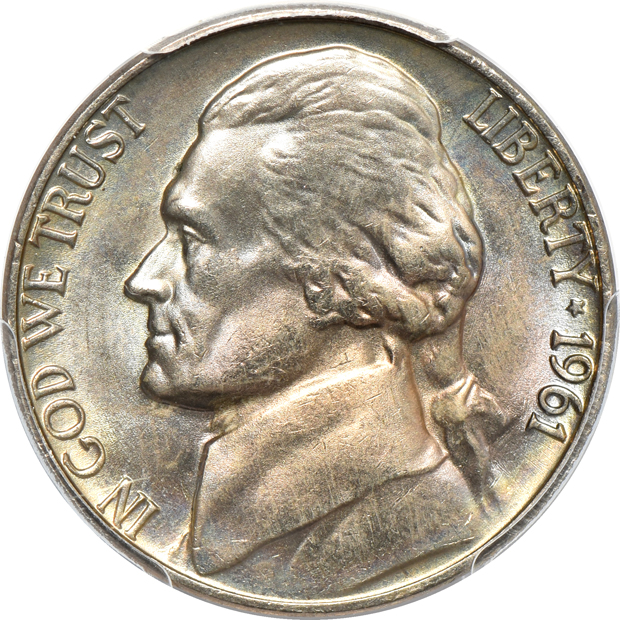 Twenty-three Jefferson nickels certified by PCGS