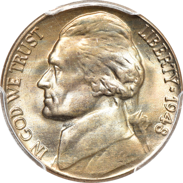 Twenty-three Jefferson nickels certified by PCGS