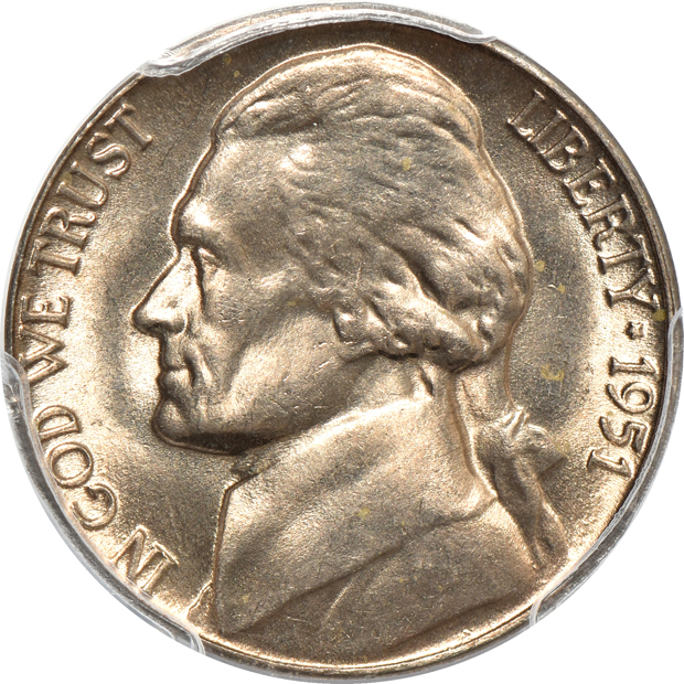 Twenty-three Jefferson nickels certified by PCGS