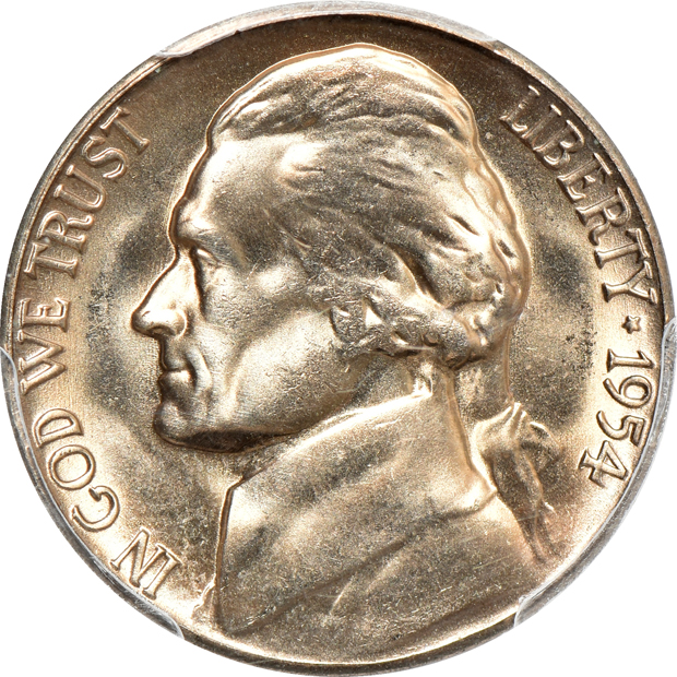 Twenty-three Jefferson nickels certified by PCGS