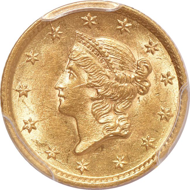 1853 MS-63, and an 1854 Type 1 MS-62, both PCGS