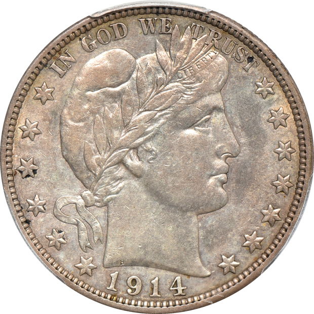 Four Barber half-dollars certified by PCGS