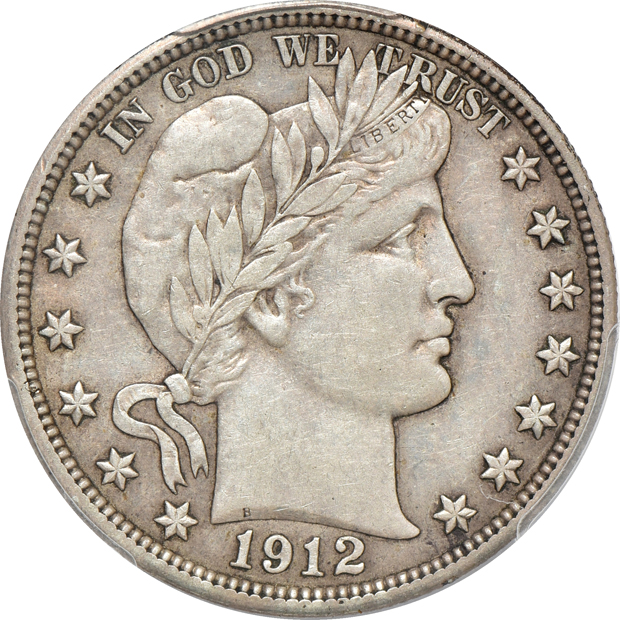 Four Barber half-dollars certified by PCGS