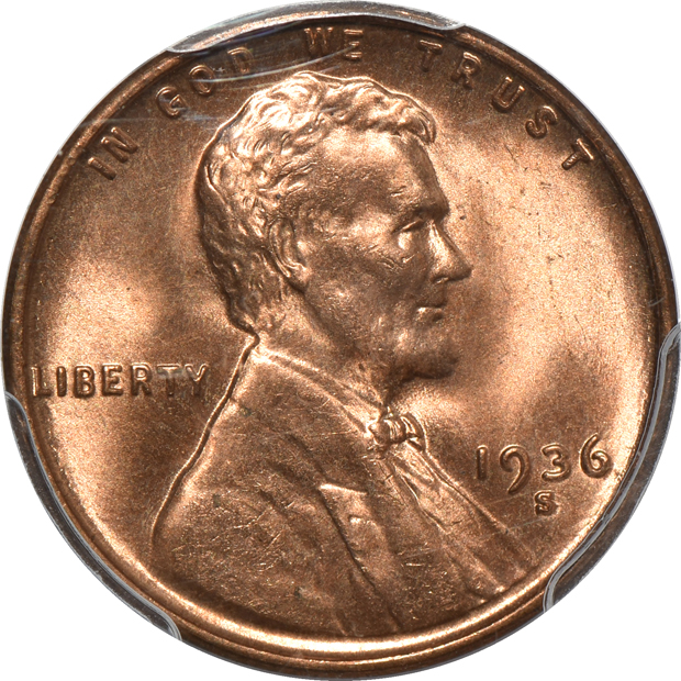 Eight Lincoln cents certified by PCGS