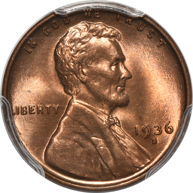 Eight Lincoln cents certified by PCGS