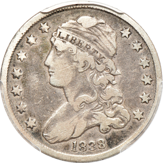 Eight 19th century type coins certified by PCGS