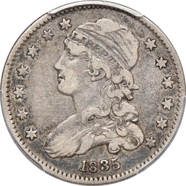 Eight 19th century type coins certified by PCGS