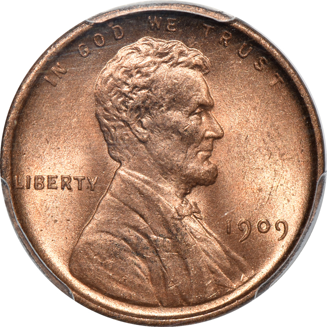 1909 VDB Lincoln MS-64RD, 1911-D MS-65RD, and a 1916 MS-64RB, all PCGS