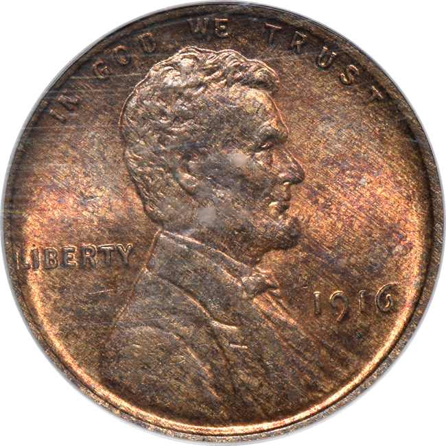 1909 VDB Lincoln MS-64RD, 1911-D MS-65RD, and a 1916 MS-64RB, all PCGS