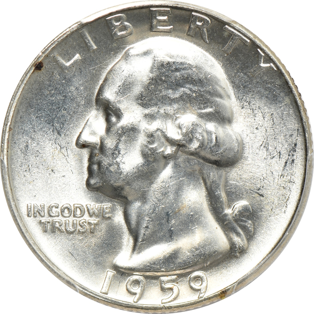 Seventeen Washington quarters certified by PCGS
