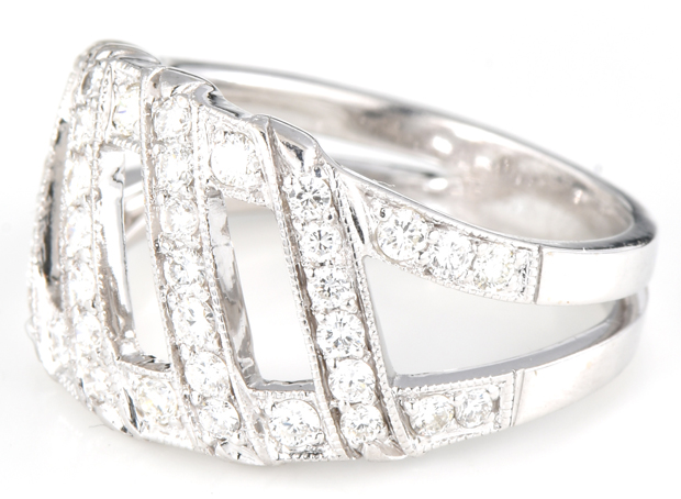 14K White Gold Diamond Band
