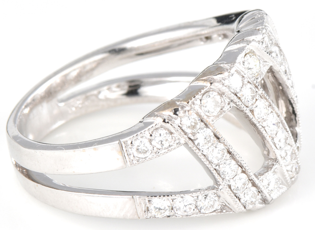 14K White Gold Diamond Band