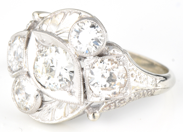 14K White Gold Diamond Ring 