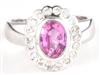 18K White Gold and Pink Sapphire Ring