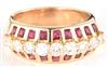18K Yellow Gold Diamond and Ruby Ring