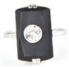 14K White Gold Black Onyx Ring