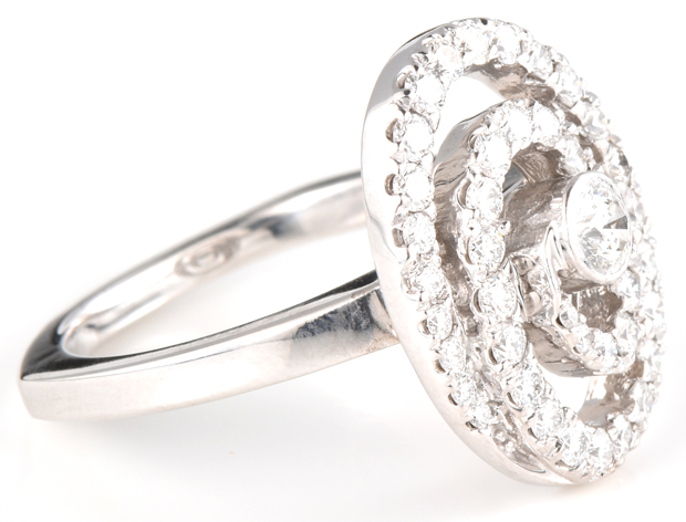 14K White Gold Diamond Ring 