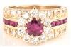 14K Yellow Gold Ruby and Diamond Ring