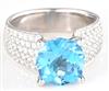 14K White Gold Blue Topaz Ring