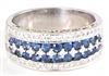 18K White Gold Diamond and Sapphire Band