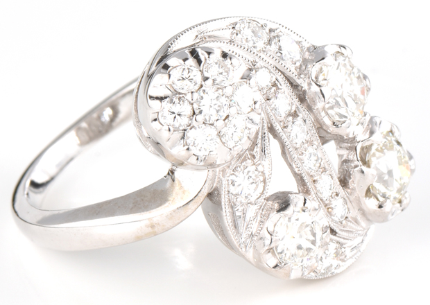 14K White Gold Diamond Ring