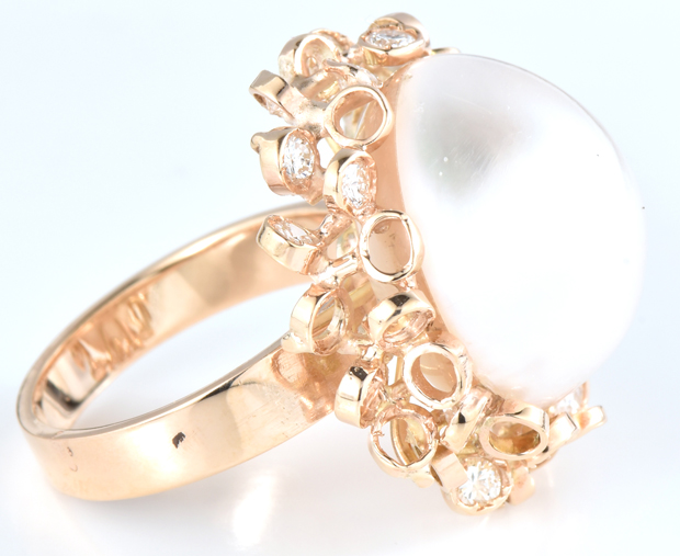18K Yellow Gold Mabe Pearl Ring