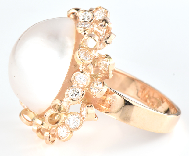 18K Yellow Gold Mabe Pearl Ring