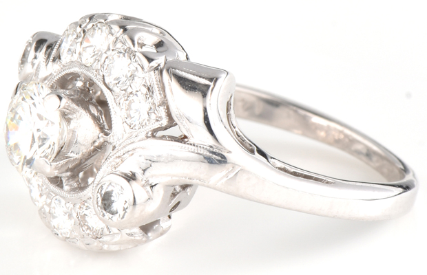 14K White Gold Diamond Ring
