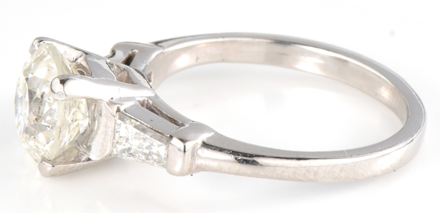 Platinum Diamond Ring with a 1.80 Carat Old European Cut Round Diamond, GIA #6203324184