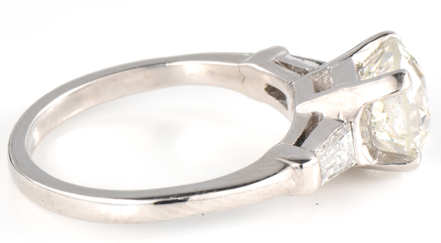Platinum Diamond Ring with a 1.80 Carat Old European Cut Round Diamond, GIA #6203324184