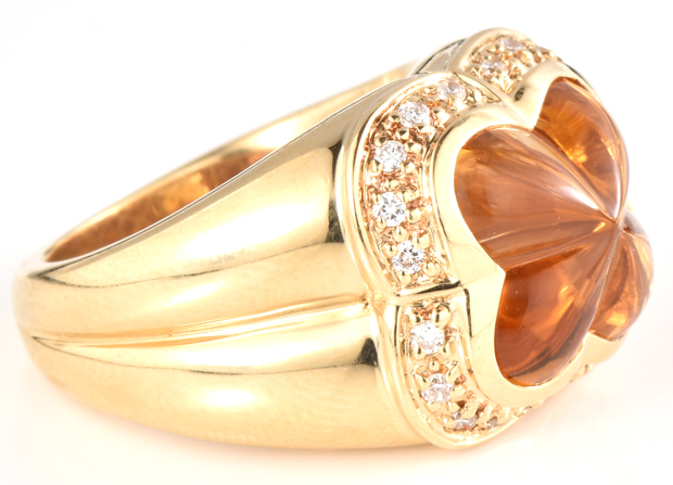 18K Yellow Gold Citrine Ring