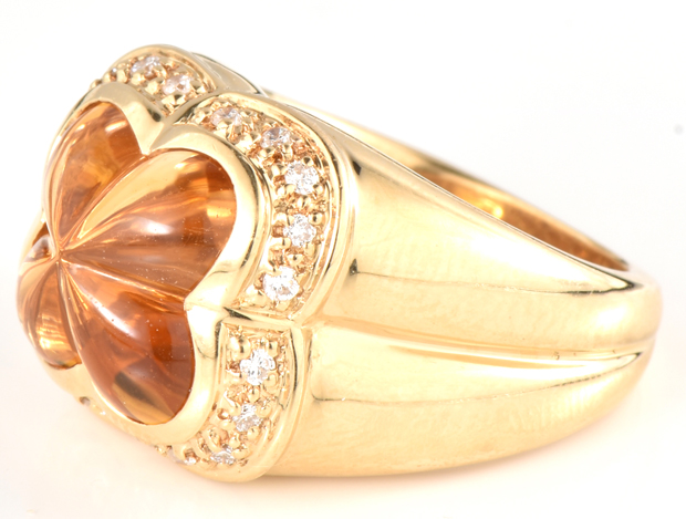 18K Yellow Gold Citrine Ring
