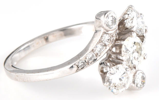 14K White Gold Diamond Ring 
