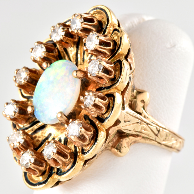 14K Yellow Gold Opal Ring